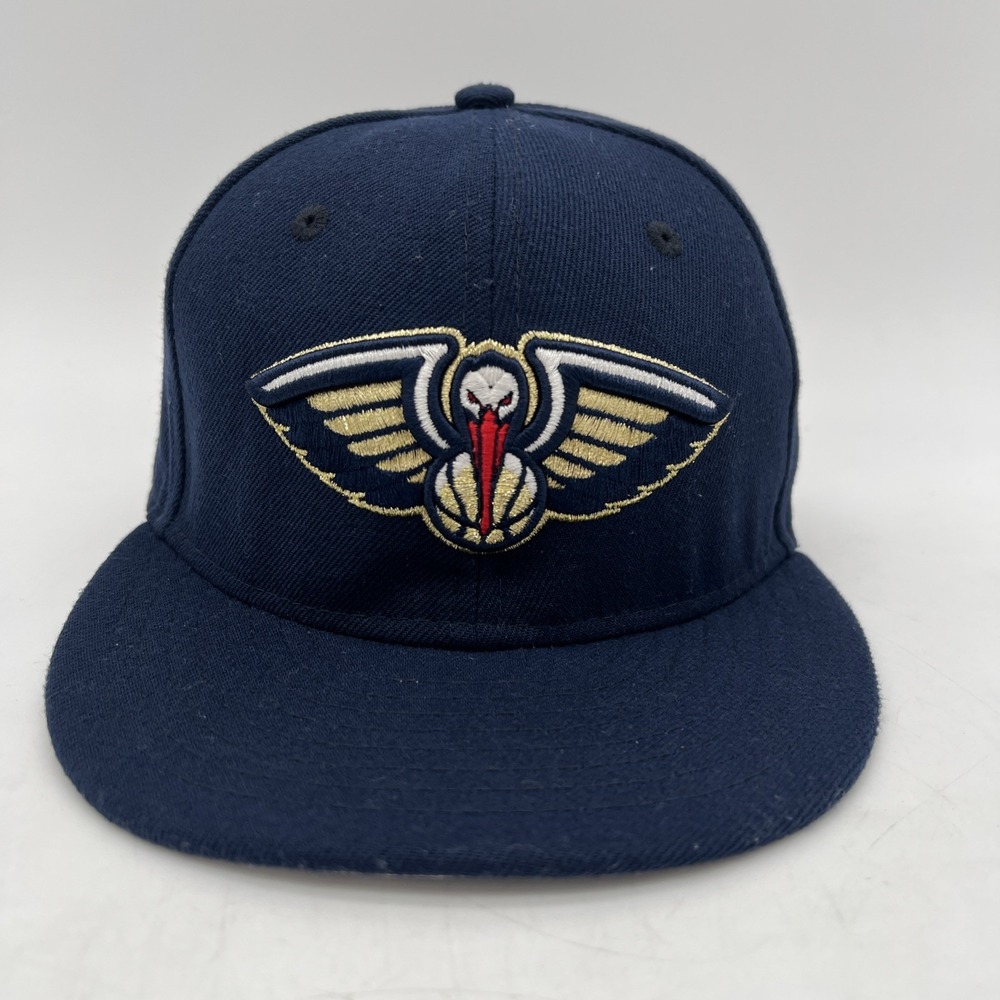 New Orleans Pelicans Hat Cap 6 5/8 Fitted Mens Blue New Era Plain Logo NBA NOLA